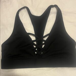 PINK Victoria's Secret Black Crisscross Sports Bra NWOT